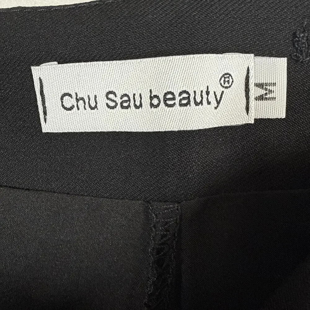 Chu Sau Beauty Skorts Women’s Size M Black Pleated Mini skirt Schoolgirl Style